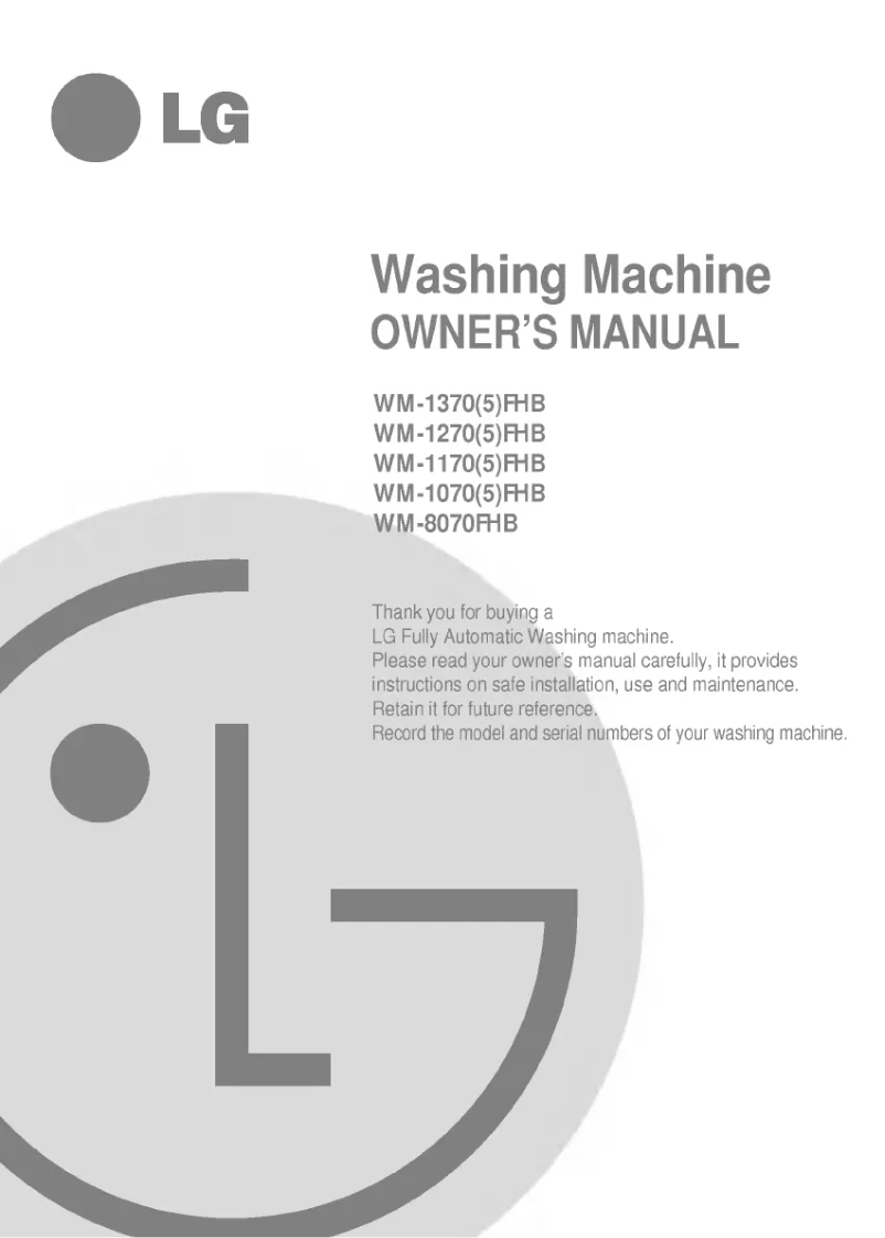 Page n°1 - Manuel utilisateur LG WD-1170FHB