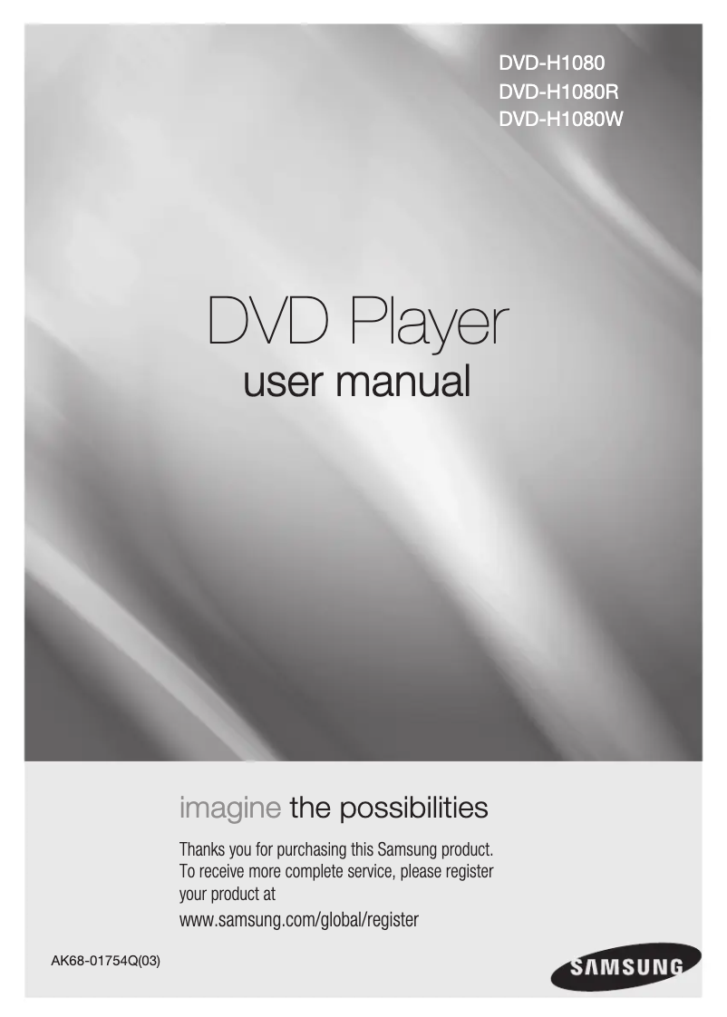 Page n°1 - Manuel utilisateur Samsung DVD-H1080