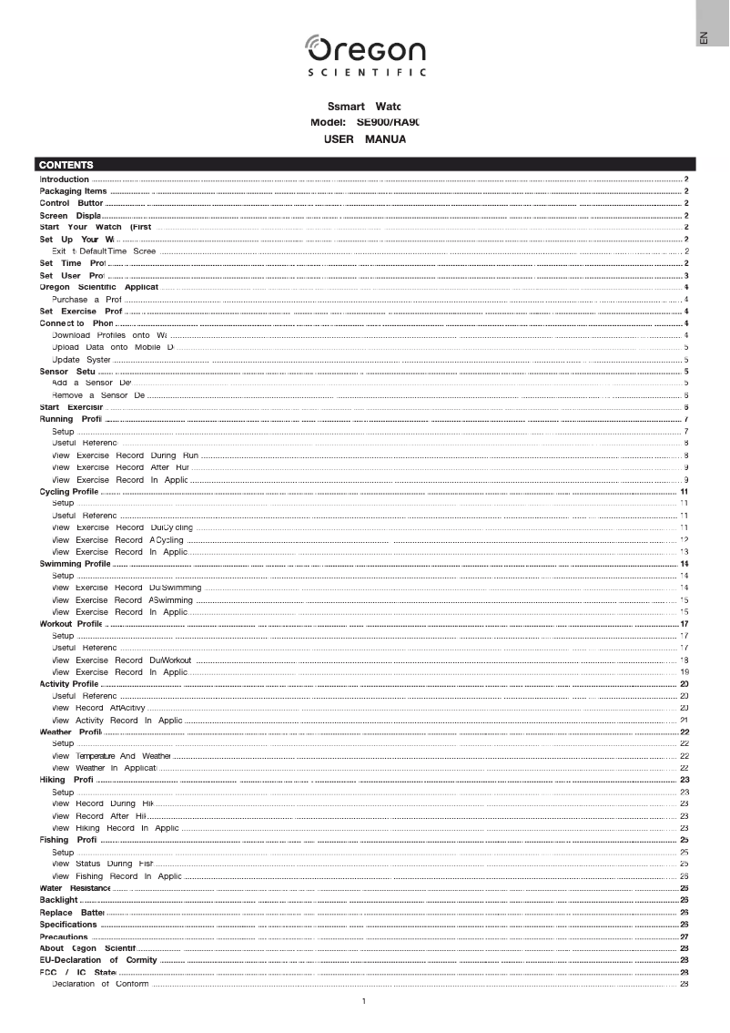 Image de la première page du manuel de l'appareil RA900