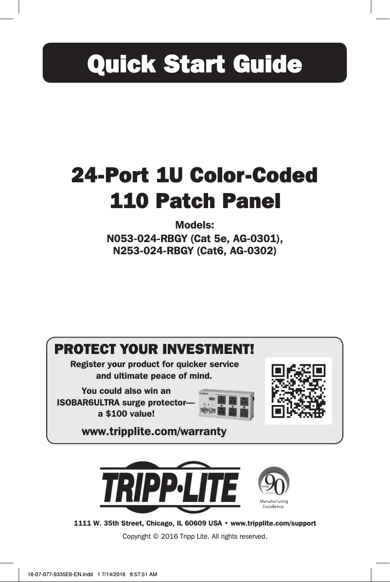 Page n°1 - Manuel utilisateur Tripp Lite N053-024-RBGY