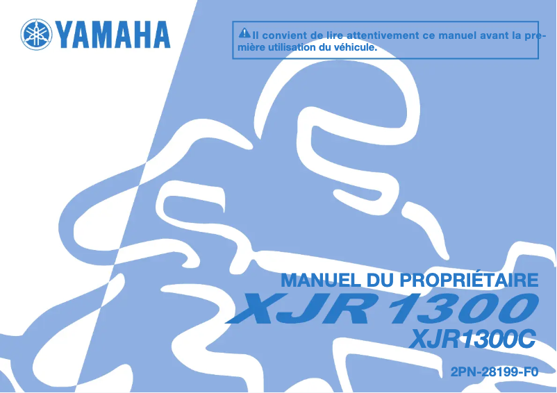 Image de la première page du manuel de l'appareil XJR1300 (2015)