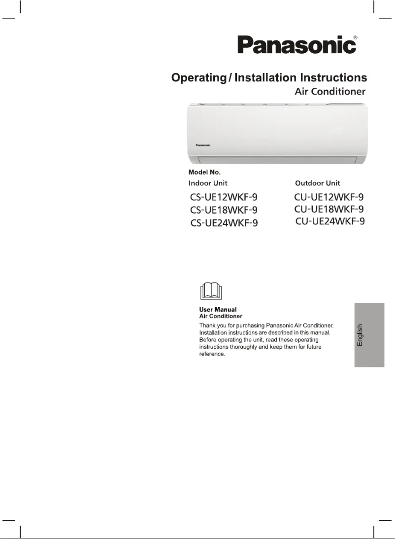 Page 1 de la notice Manuel utilisateur Panasonic CS-UE12WKF-9