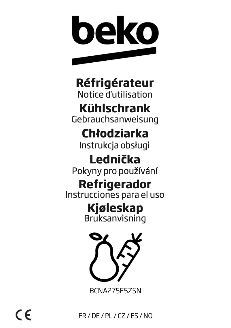 Image de la première page du manuel de l'appareil BCNA275E5ZSN