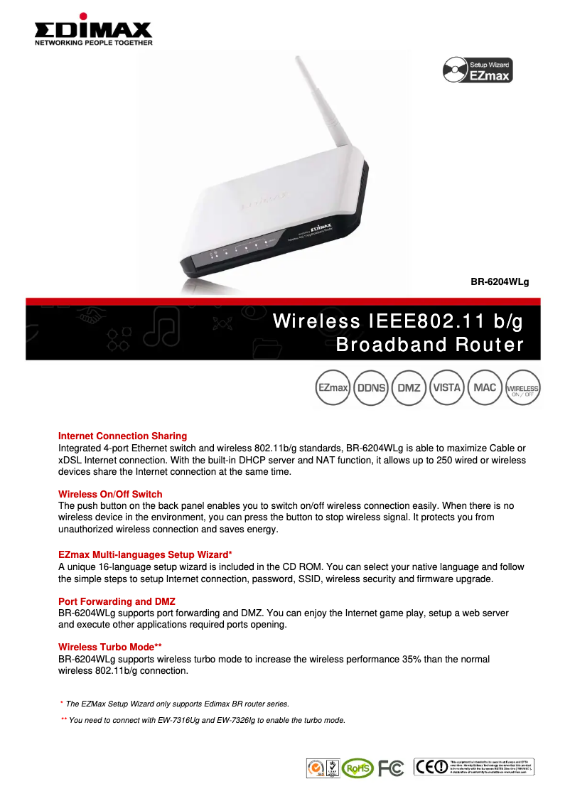 Image de la première page du manuel de l'appareil BR-6204WLg