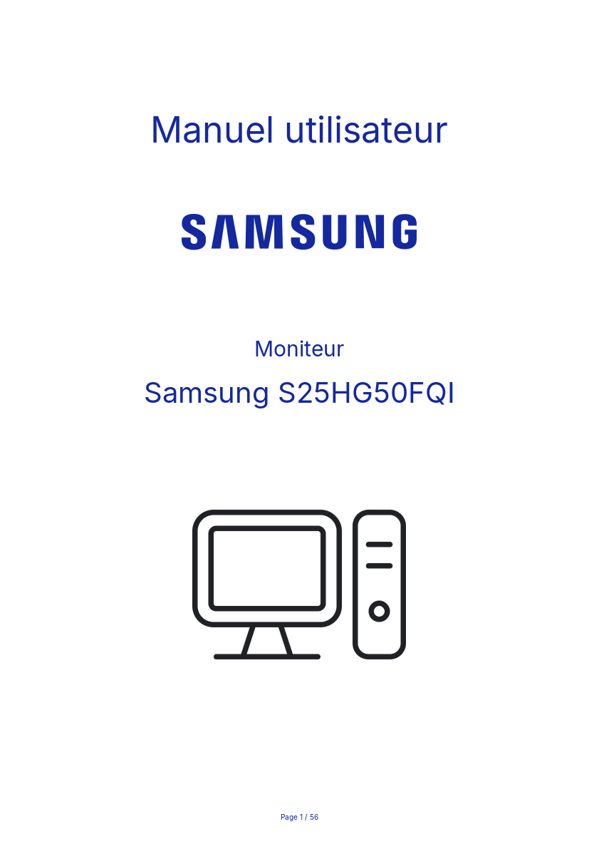 Page n°1 - Manuel utilisateur Samsung S25HG50FQI