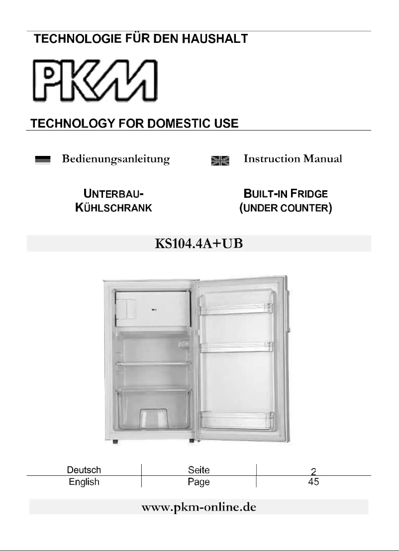 Page 1 of the manual User Manual PKM KS104.4A+UB