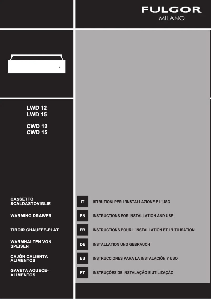 Page n°1 - Manuel utilisateur Fulgor Milano CWD 15