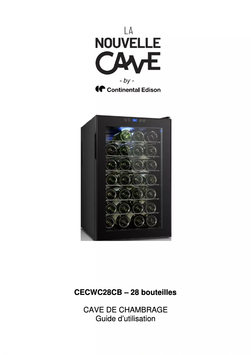 Page 1 of the manual User Manual Continental Edison CECWC28CB