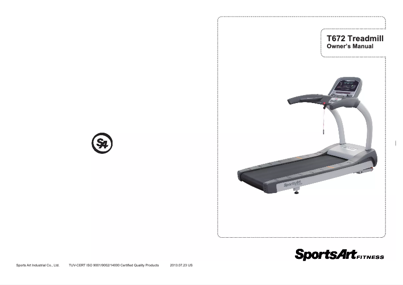 Page 1 de la notice Manuel utilisateur SportsArt T672