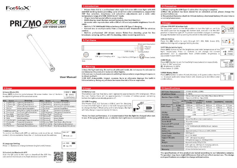 Image de la première page du manuel de l'appareil Pro Prizmo Stick