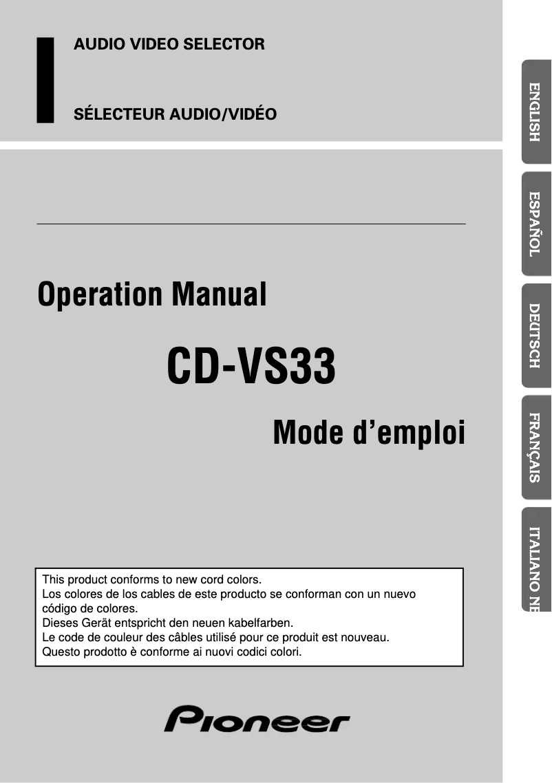 Image de la première page du manuel de l'appareil CD-VS33