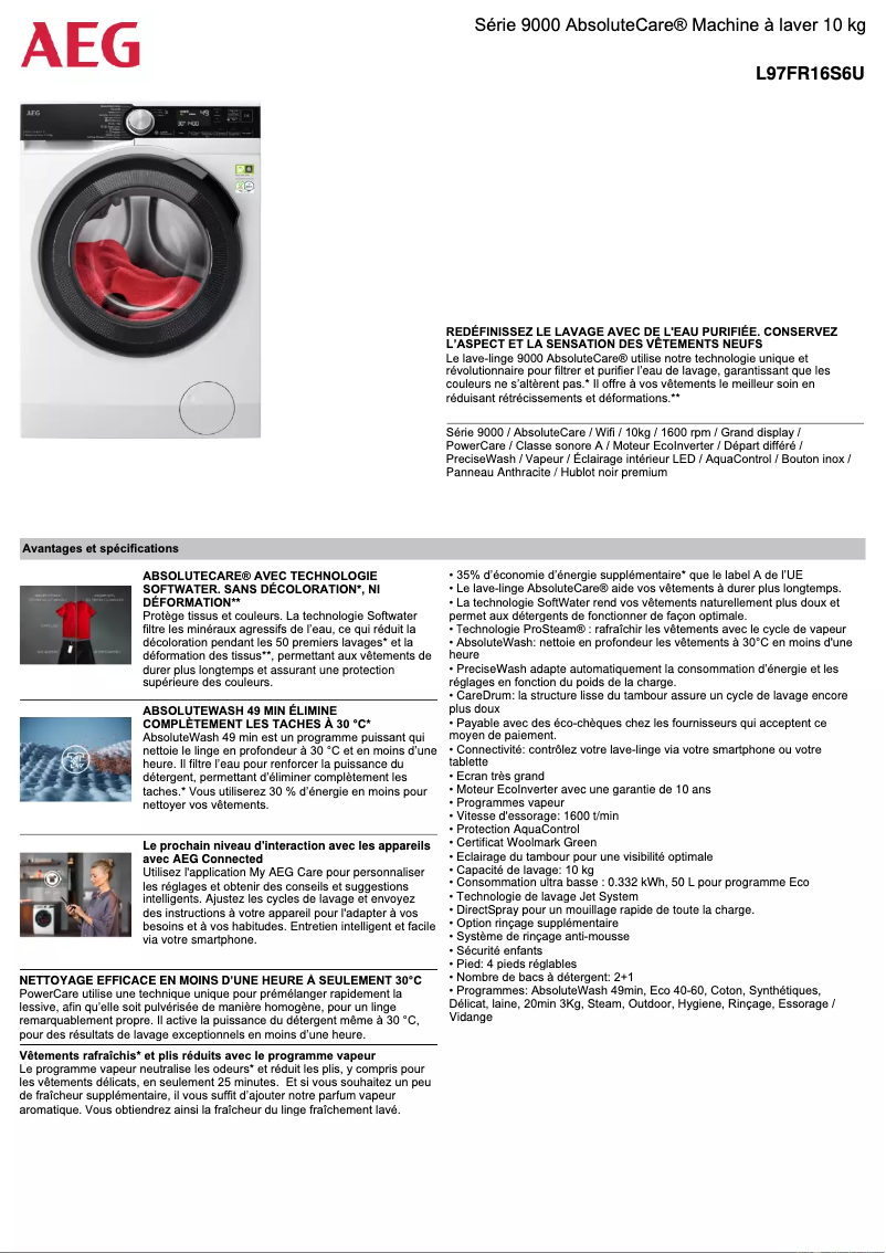 Image de la première page du manuel de l'appareil L97FR16S6U