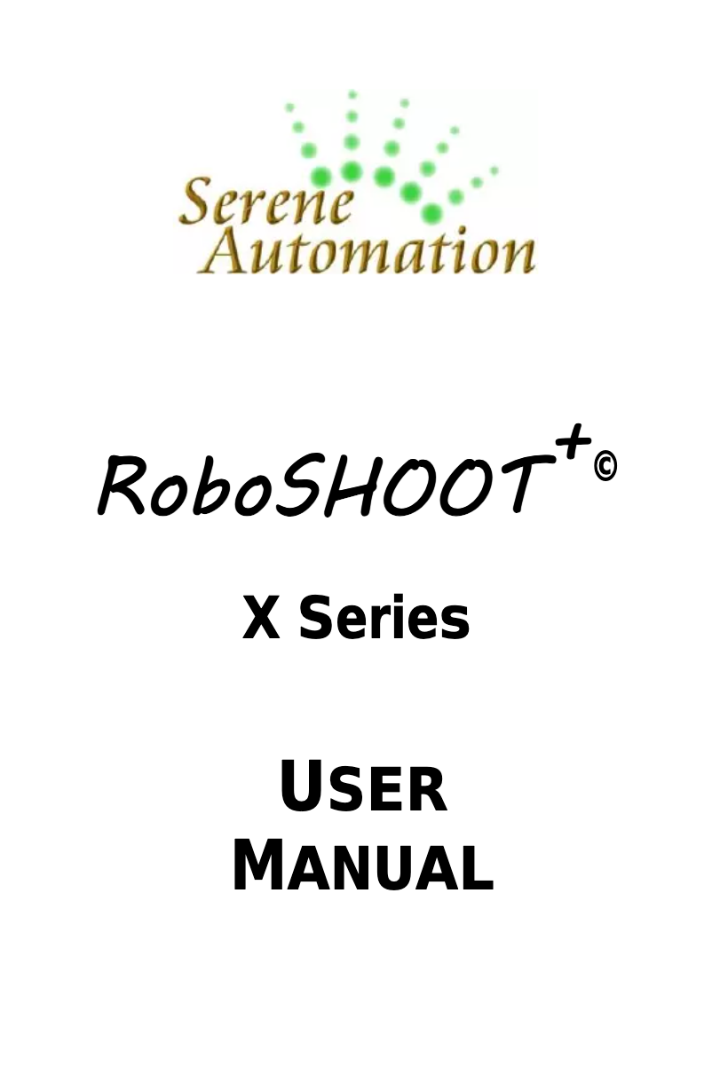 Page n°1 - Manuel utilisateur RoboSHOOT MX-15+ / RX-15