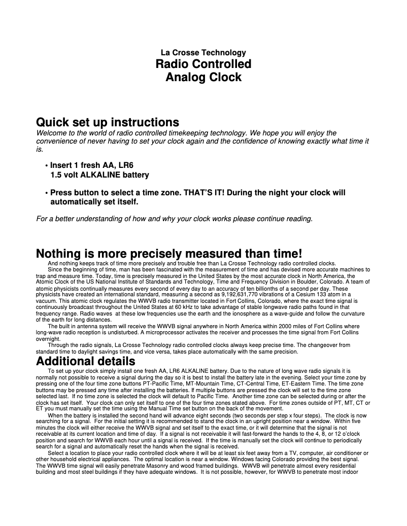 Page n°1 - Manuel utilisateur La Crosse Technology WT-3126B
