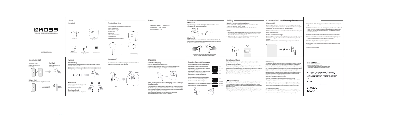 Page 1 de la notice Manuel utilisateur Koss TWS150i