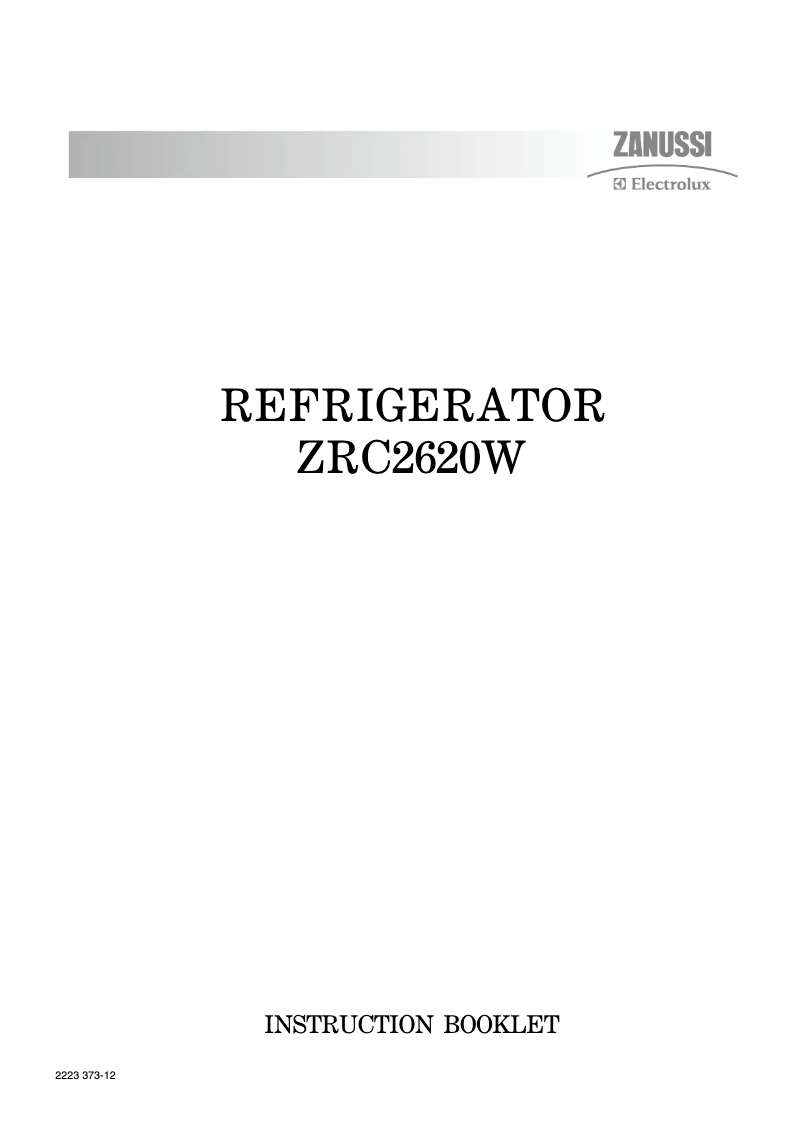 Image de la première page du manuel de l'appareil ZRC2620W