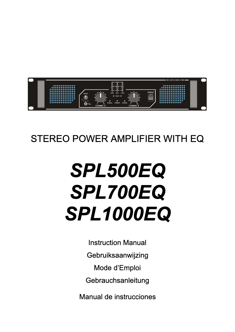 Image de la première page du manuel de l'appareil SPL-700