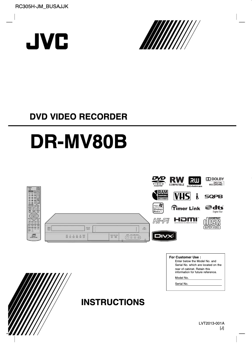 Image de la première page du manuel de l'appareil DR-MV80B