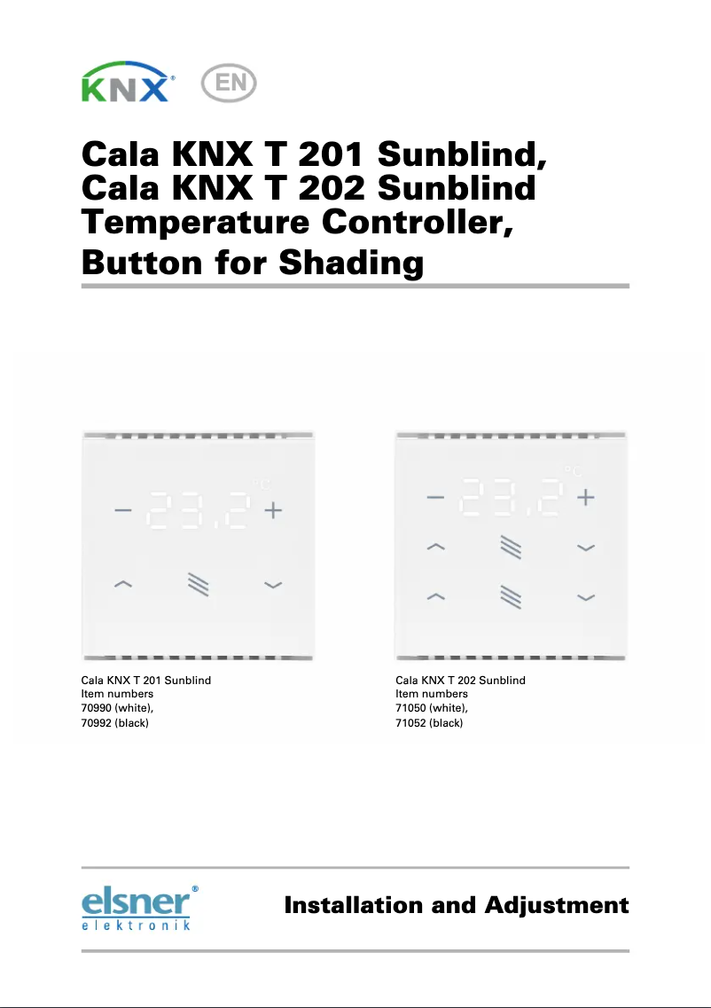Image de la première page du manuel de l'appareil Cala KNX T 202 Sunblind