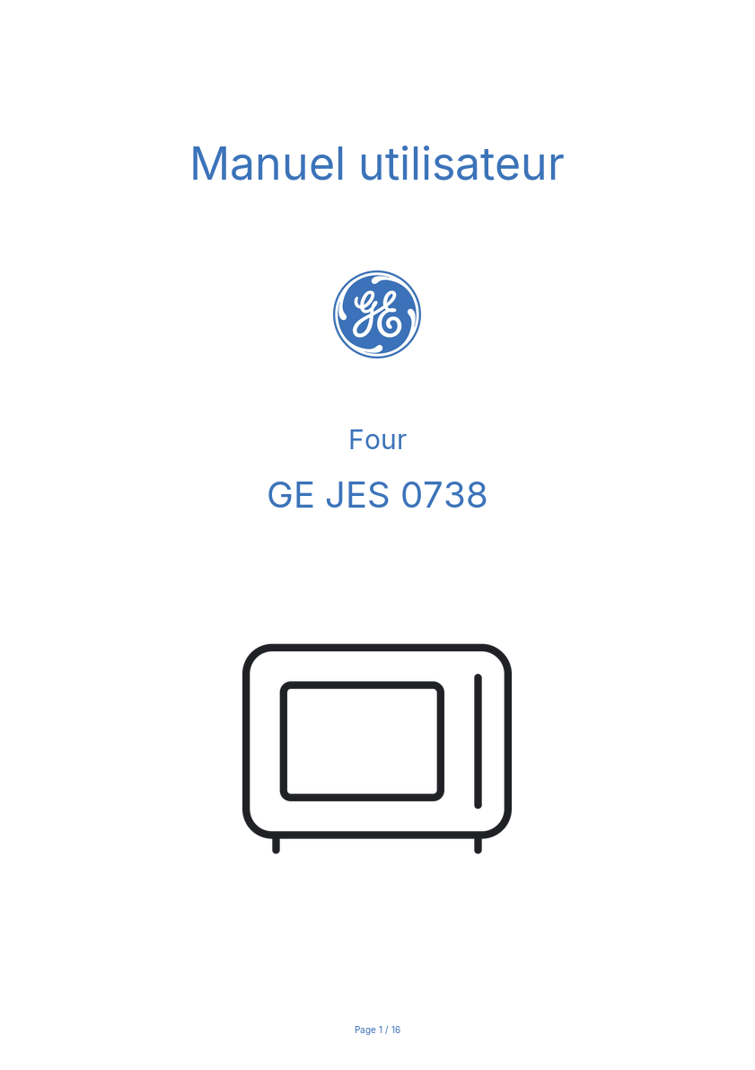 Image de la première page du manuel de l'appareil JES 0738