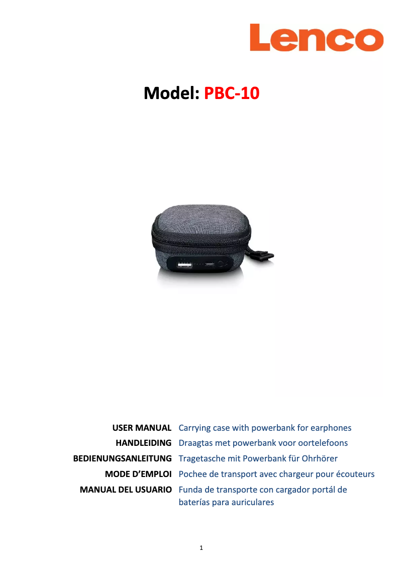 Page 1 de la notice Manuel utilisateur Lenco PBC-10