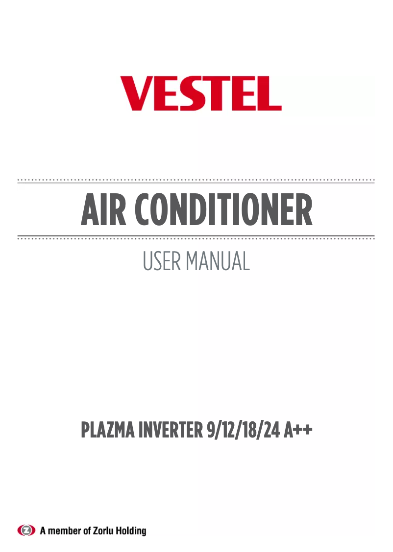 Page 1 de la notice Manuel utilisateur Vestel Plazma Inverter 9 A++