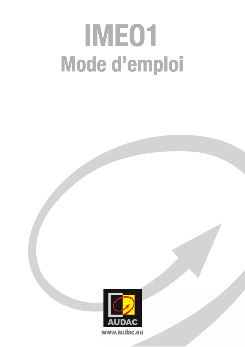 Page n°1 - Manuel utilisateur Audac IMEO1