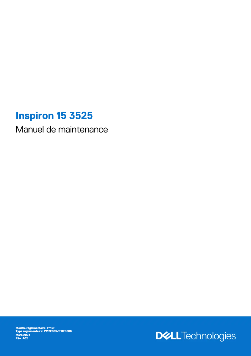 Image de la première page du manuel de l'appareil Inspiron 15 3525