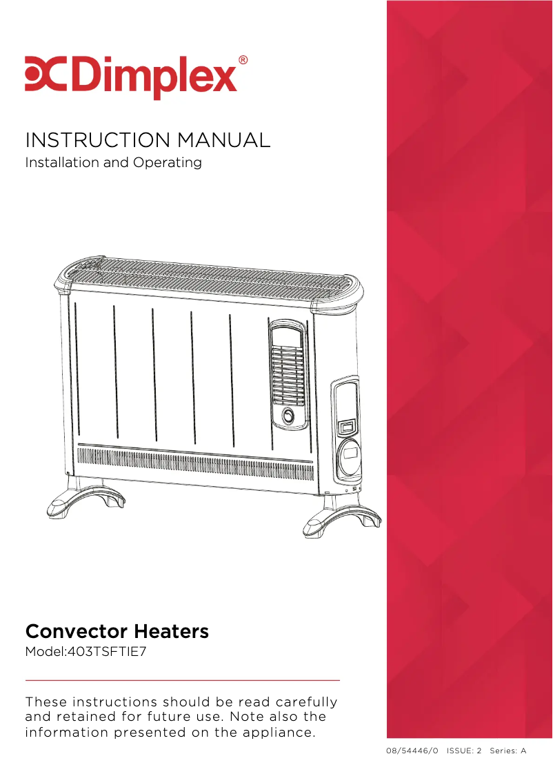Page 1 de la notice Manuel utilisateur Dimplex 403TSFTie7