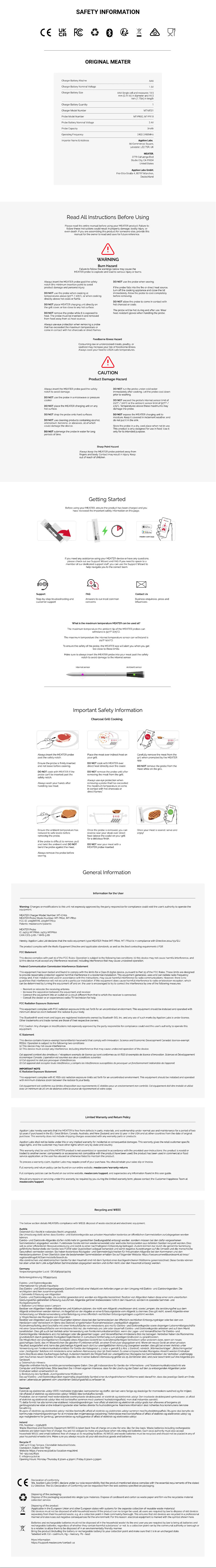 Page n°1 - Manuel utilisateur MEATER 2 Plus