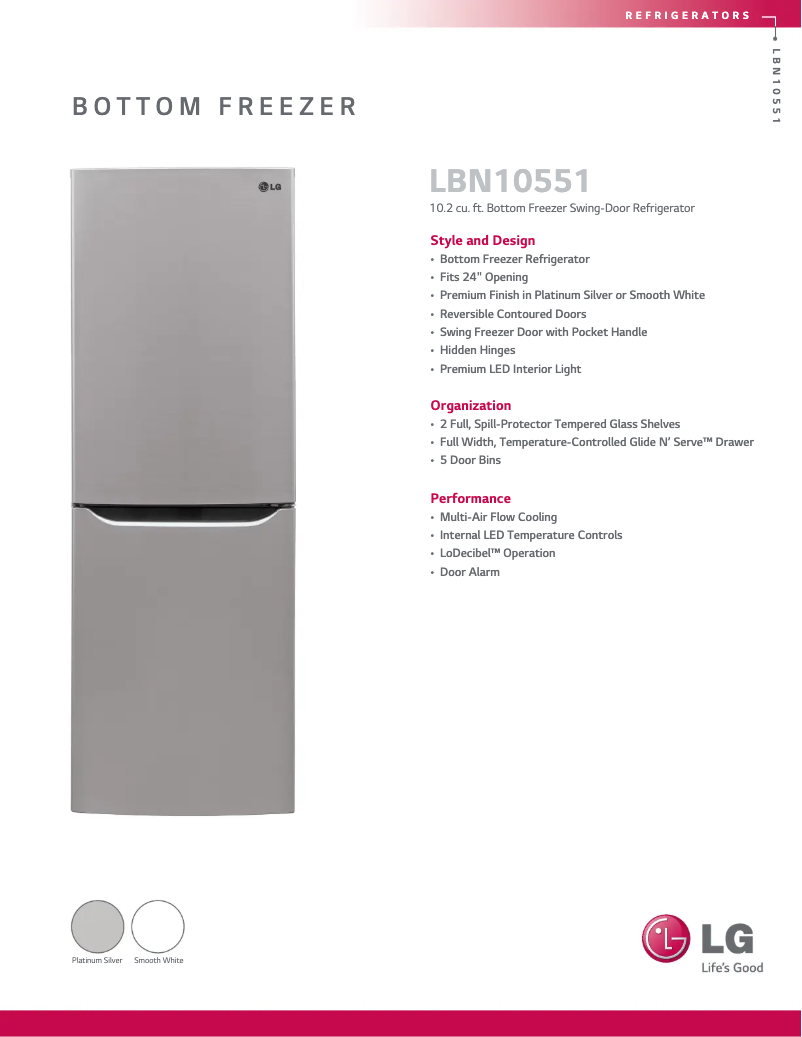 Image de la première page du manuel de l'appareil LBN10551SW