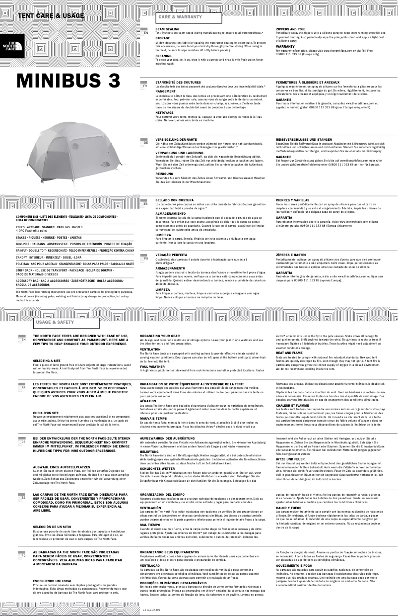 Page n°1 - Manuel utilisateur The North Face Minibus 3