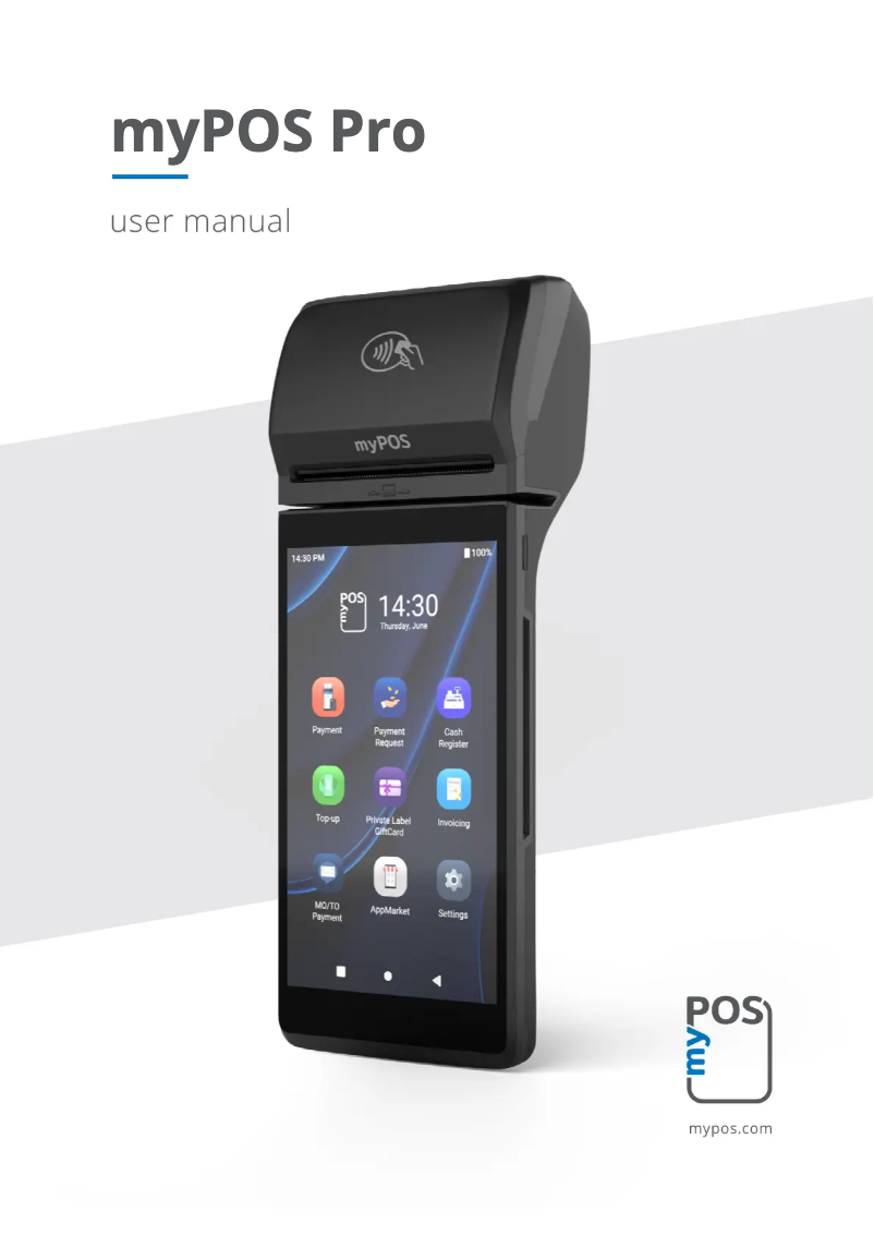 Page 1 de la notice Manuel utilisateur MyPOS Pro