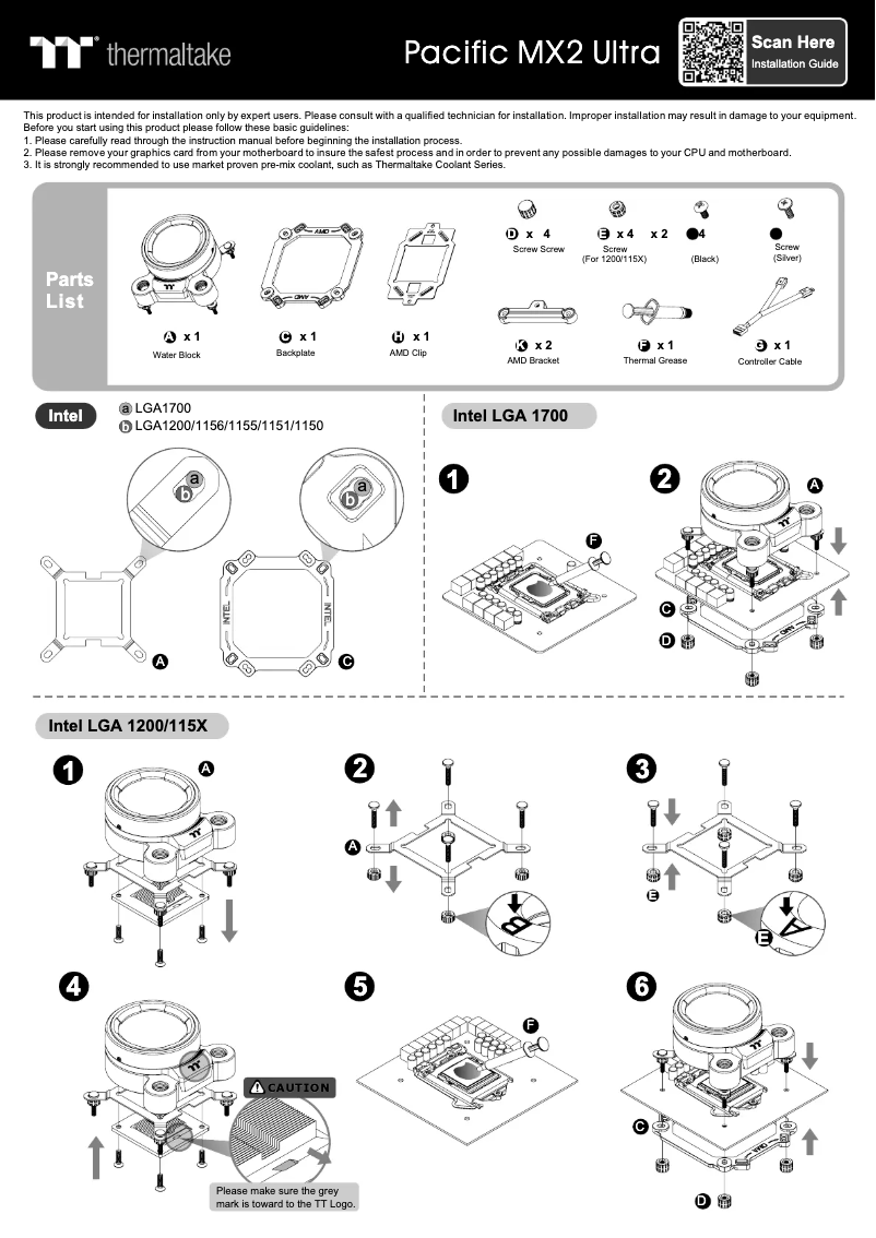 Página 1 del manual Manual de usuario Thermaltake Pacific MX2 Ultra
