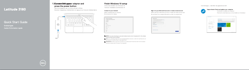 Page 1 de la notice Guide d'installation Dell Latitude 3180
