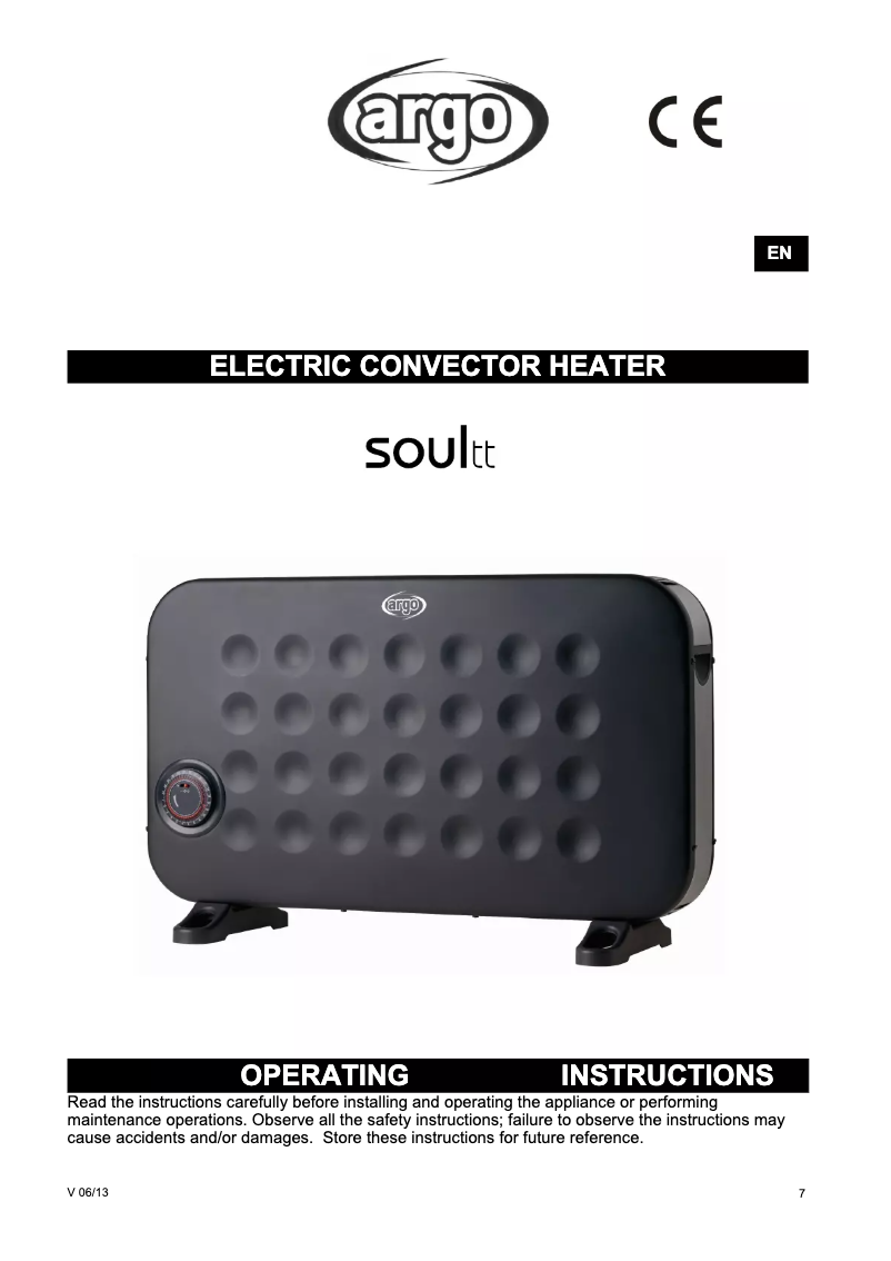 Página 1 del manual Manual de usuario Argoclima Soul & Soul TT