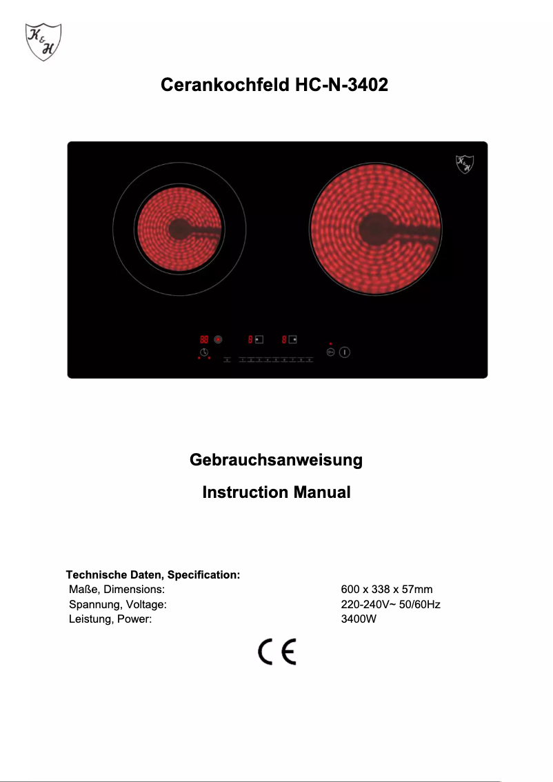 Page 1 de la notice Manuel utilisateur K&H HC-N-3402