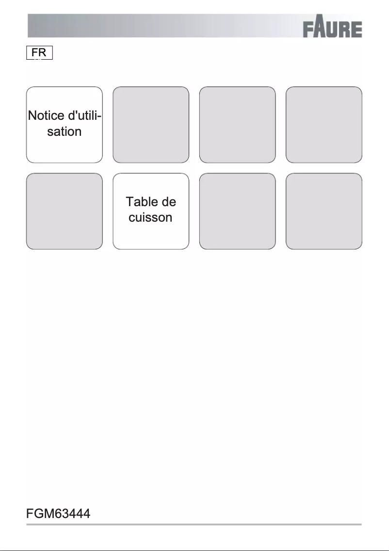 Page n°1 - Manuel utilisateur Faure FGM63444BA