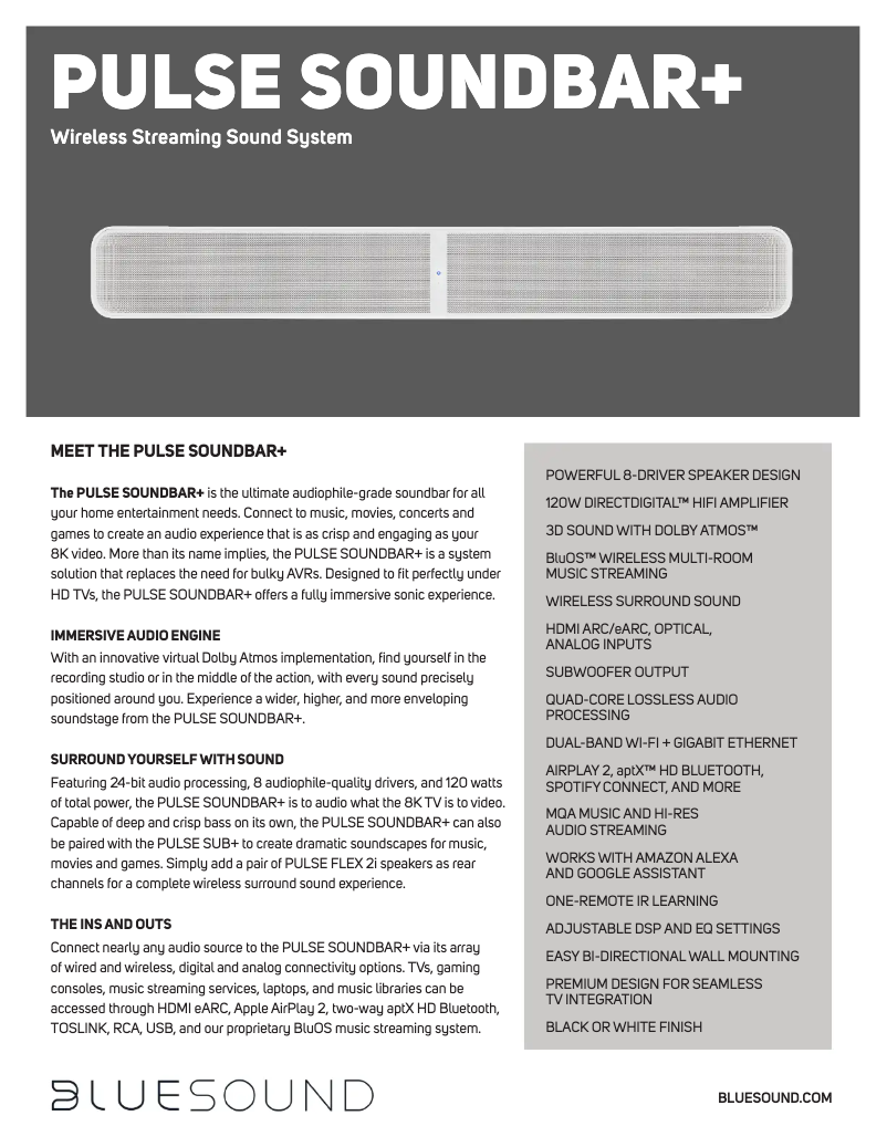 Imagen de la primera página del manual del dispositivo Pulse Soundbar