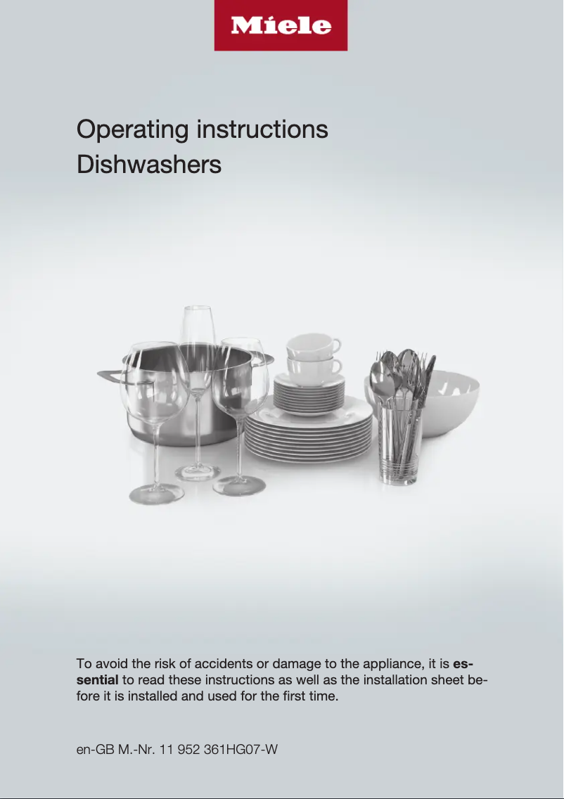 Page n°1 - Manuel utilisateur Miele G 7975 SCVi K2O