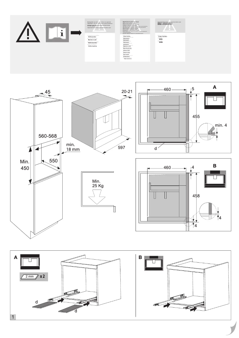 Page 1 of the manual Installation Guide Atag CM4574M