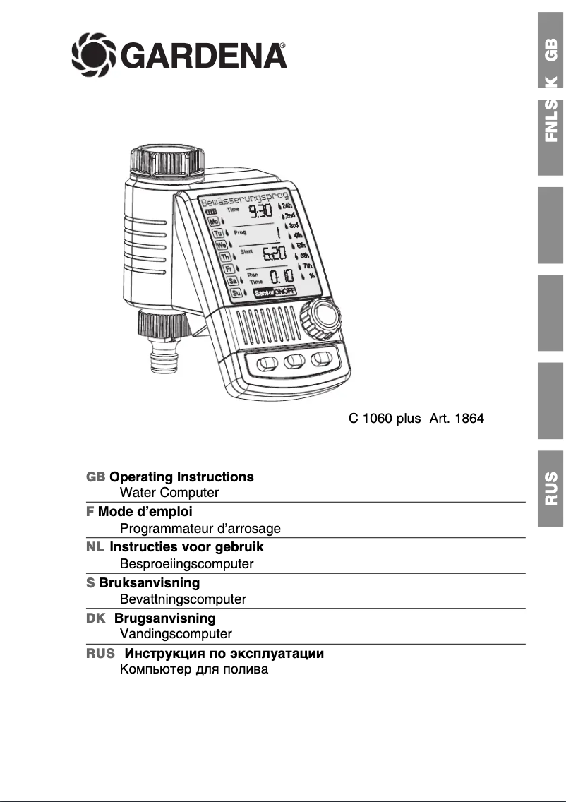 Página 1 del manual Manual de usuario Gardena Water Computer C 1060 plus