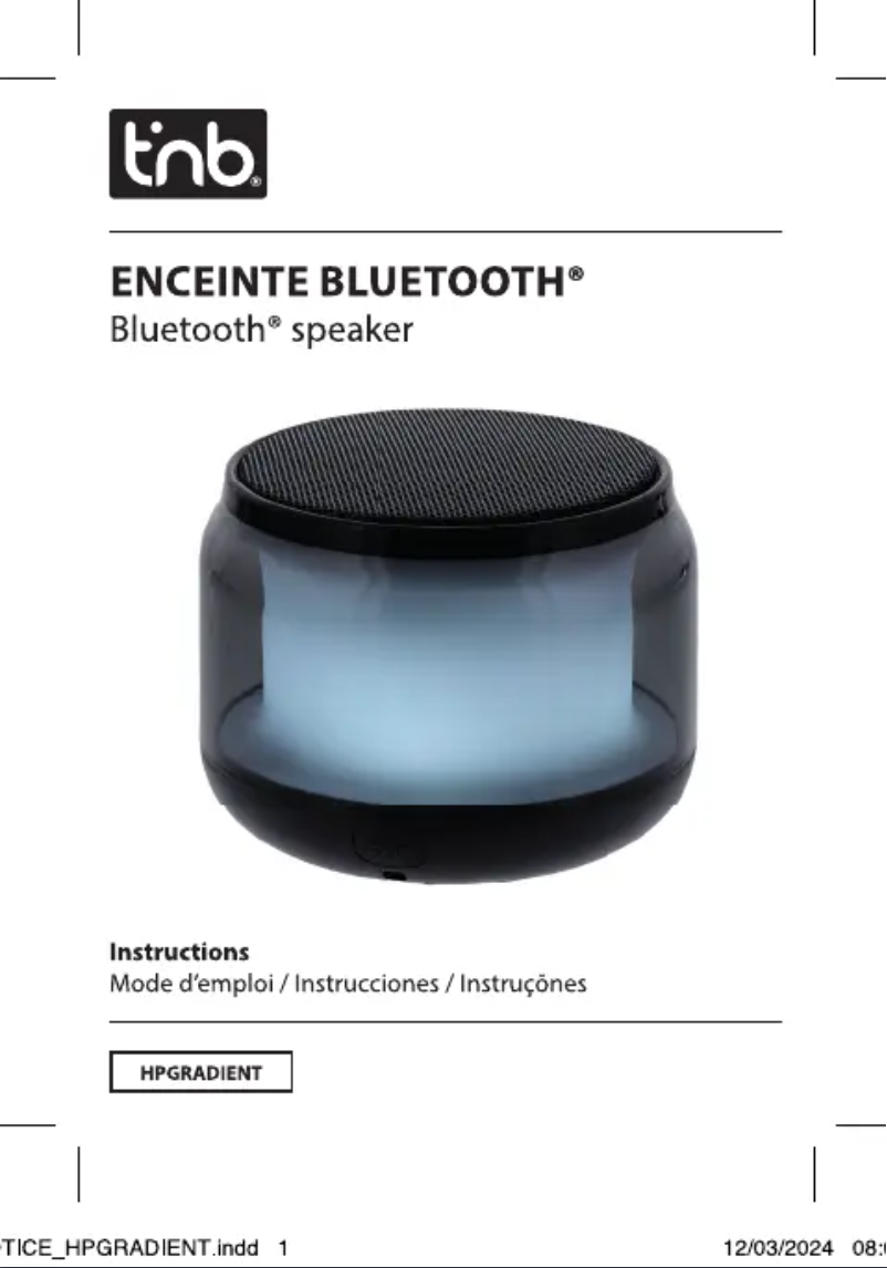 Page n°1 - Manuel utilisateur T'nB HPGRADIENT