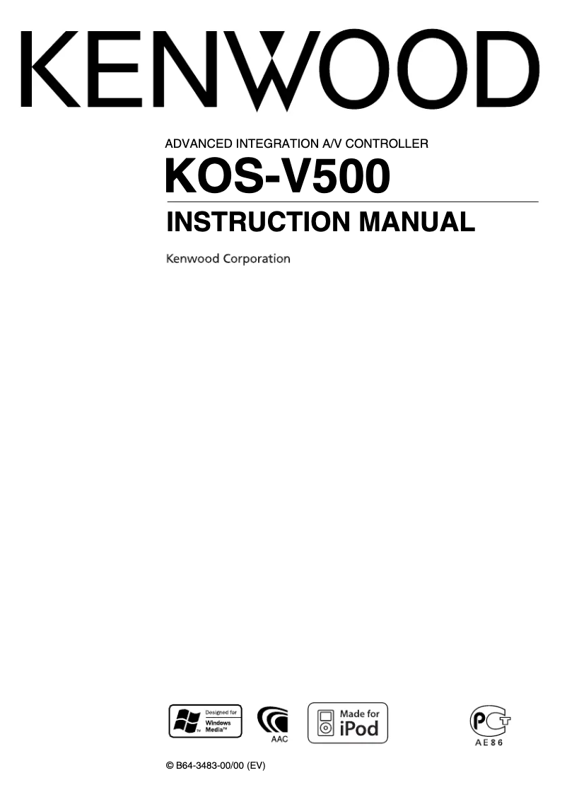 First page image of the manual for KOS-V500