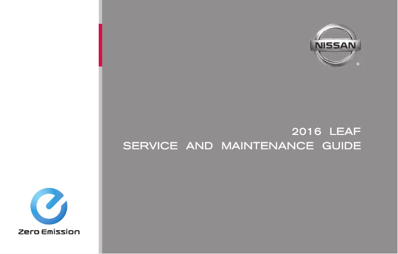 Página 1 del manual Manual de uso y mantenimiento Nissan Leaf (2016)