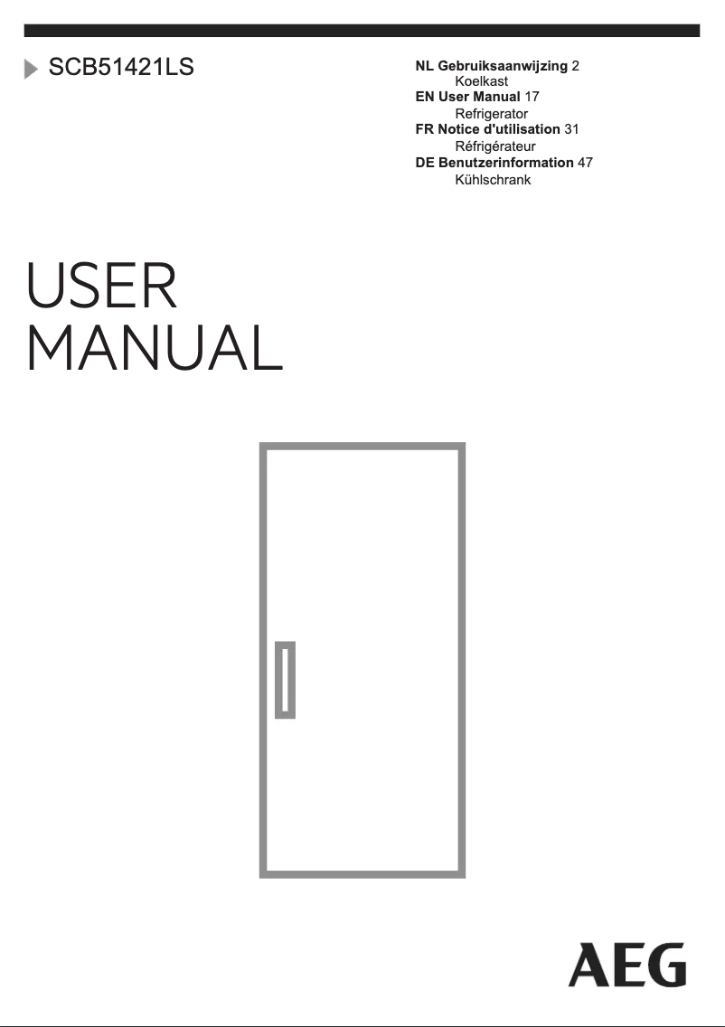 Page n°1 - Manuel utilisateur AEG SCB51421LS