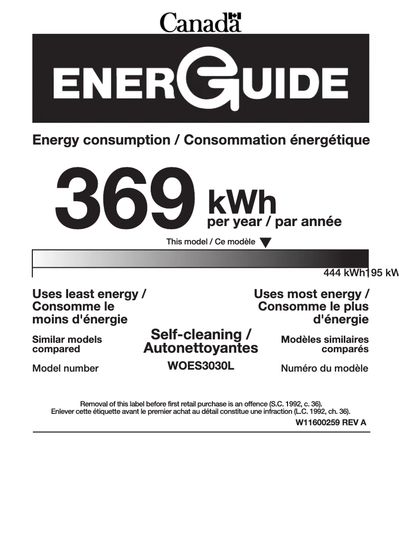 Image de la première page du manuel de l'appareil WOES3030LS