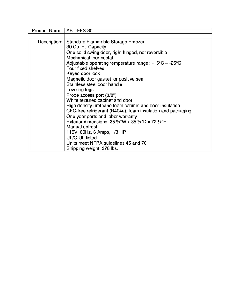 Image de la première page du manuel de l'appareil ABT-FFS-30