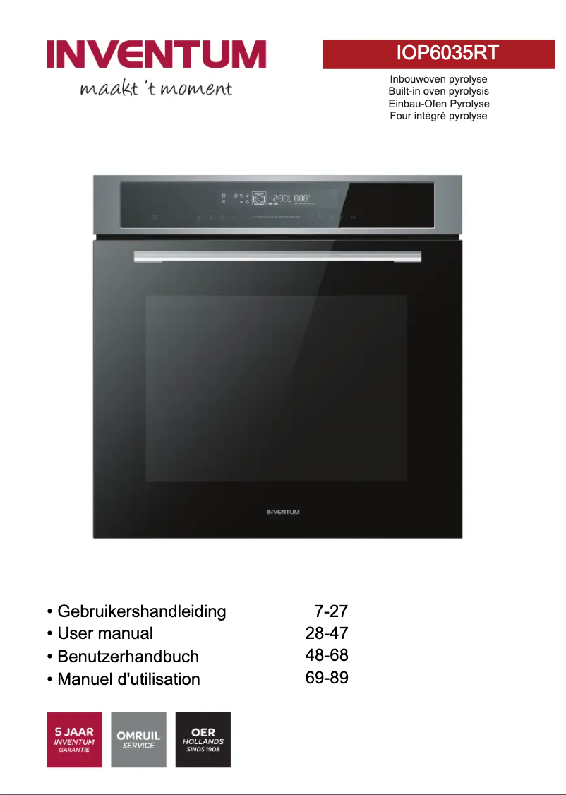 Page 1 de la notice Manuel utilisateur Inventum IOP6035RT