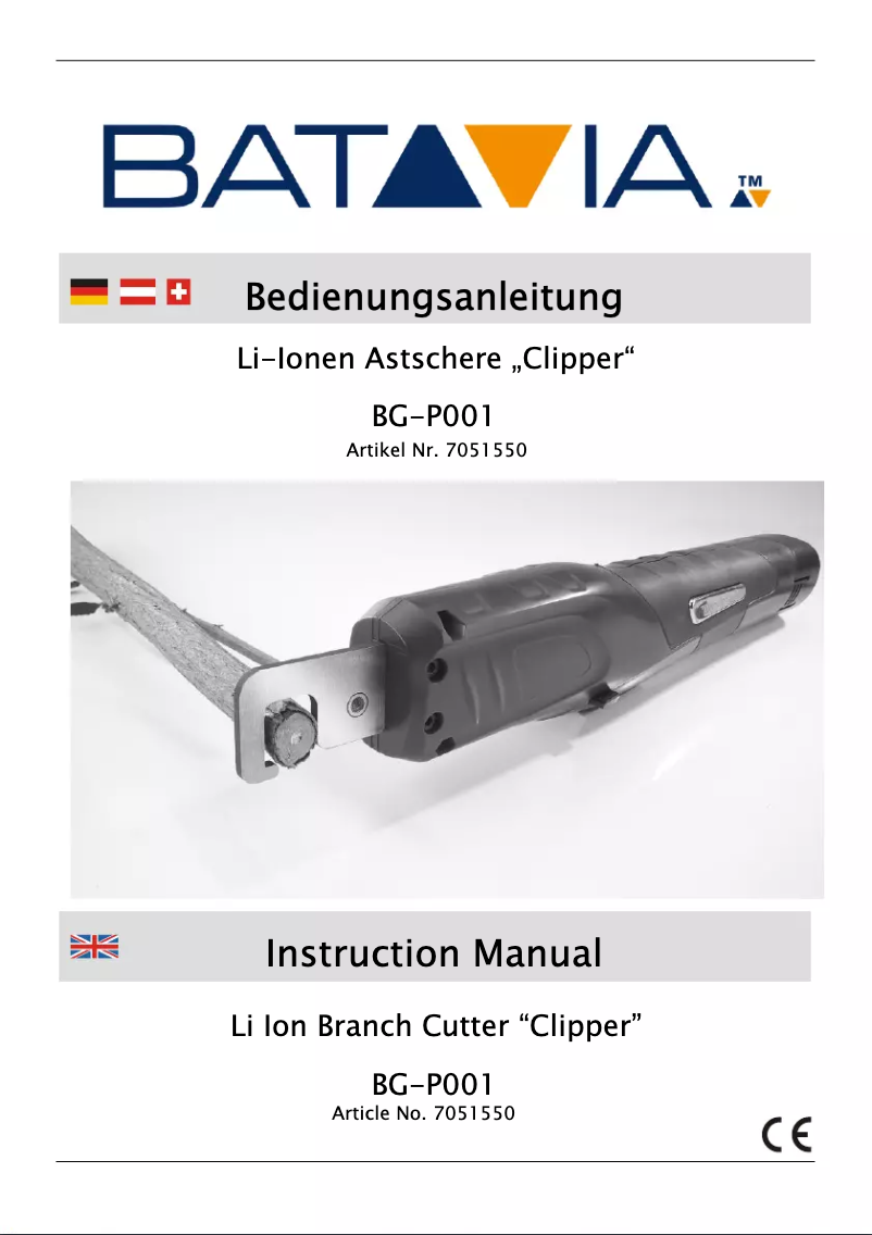 Page n°1 - Manuel utilisateur Batavia BG-P001